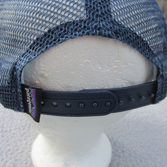 Patagonia Trucker Hat Unisex one size Mesh White Blue Adjustable SnapBack hikin - Picture 6 of 13